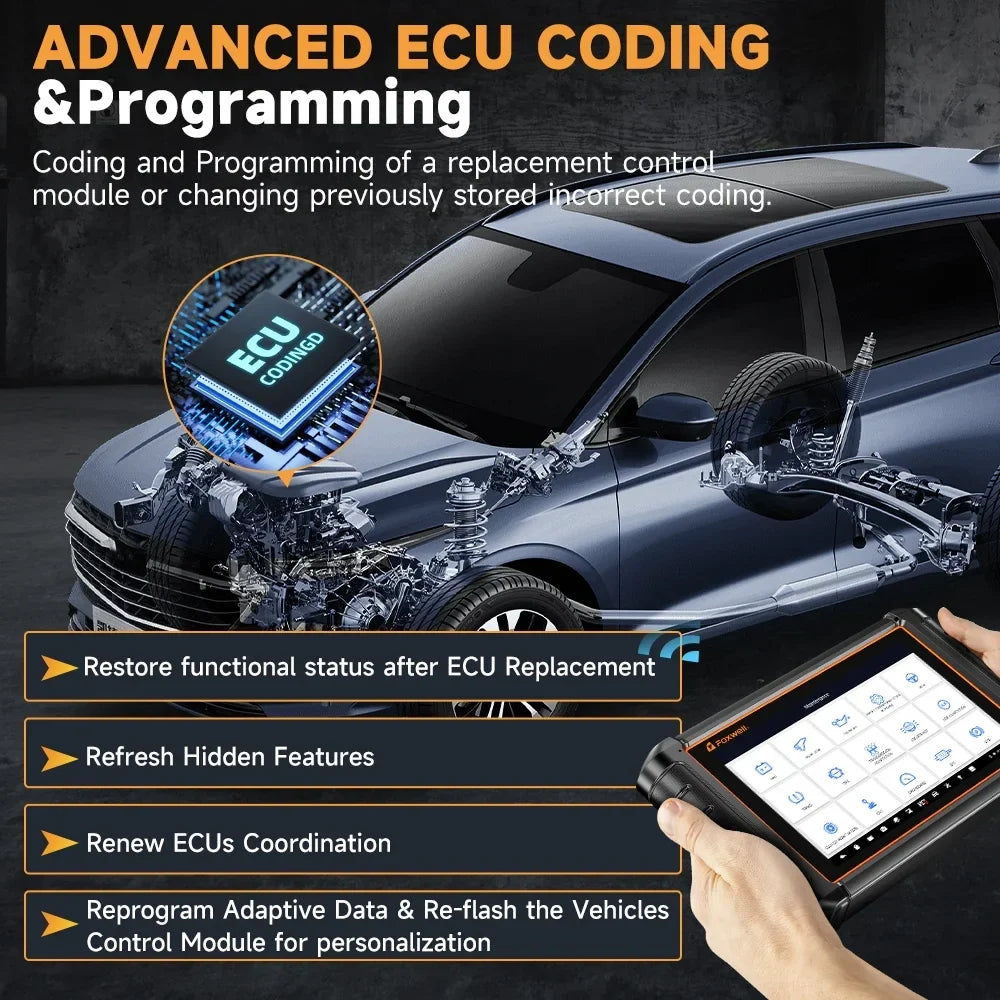 FOXWELL Scanner NT909  Bidirectional Control OBD2 Scanner Code Reader ECU Coding Key TPMS Programmer Diagnostic Scan Tool