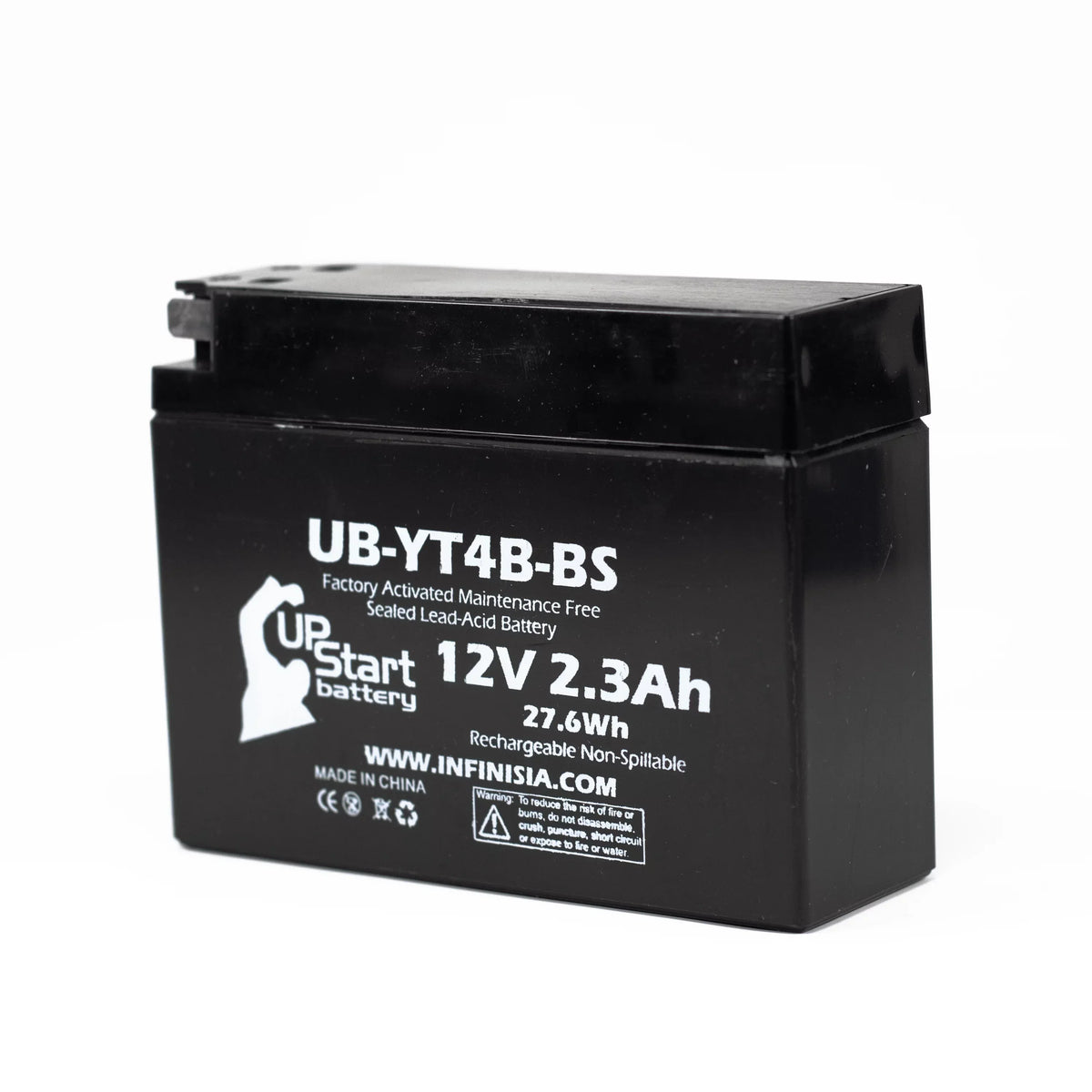 4-Pack UpStart Battery Replacement for 2004 Yamaha SR400 400CC Factory Activated, Maintenance Free, Motorcycle Battery - 12V, 2.3Ah, UB-YT4B-BS