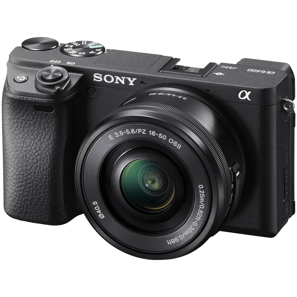 Sony Alpha a6400 Mirrorless Digital Camera with E PZ 16-50mm OSS Lens, 64GB SanDisk Card, Tripod, Case, ZeeTech Accessory Bundle