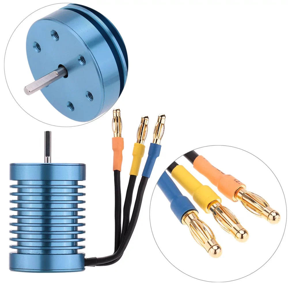 GeevorksMotor and ESC, Off-road Car 4370kv 4p Motor 1/10Off-road 45a Esc Speed Motor With 45a 3650 4370kv 4p 45a Speed 3650 Speed Ler 1/10 Qinquan Rookin Huiop 45a Speed
