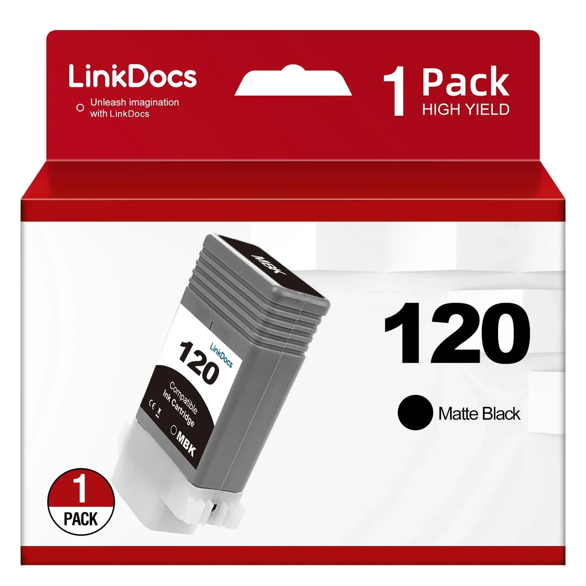 LinkDocs Compatible PFI120 PFI-120 Matte Black Ink Cartridges Replacement for Canon PFI120 PFI-120 PFI-120MBK Work for Canon ImagePROGRAF IPF TM-200 TM-205 TM-300 TM-305 and GP-200 GP-300 Printer