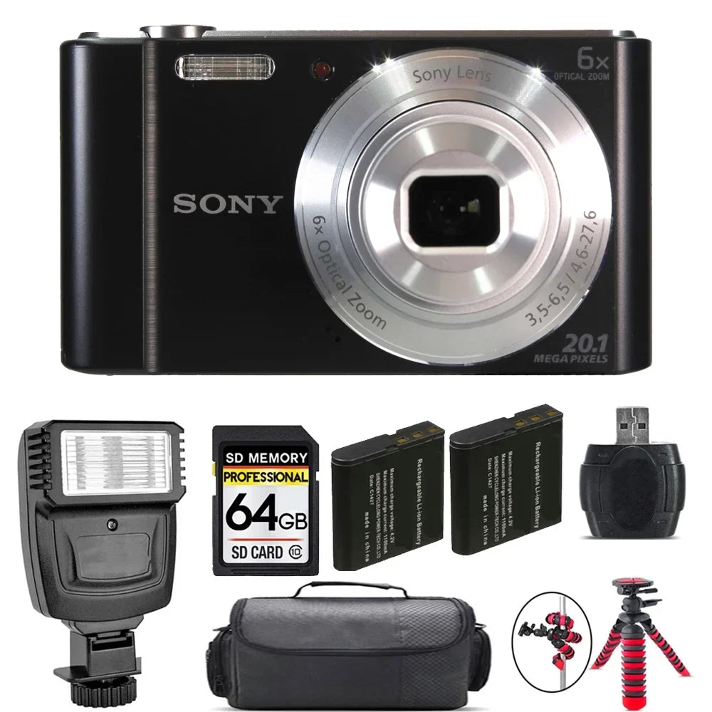 Sony Cyber-shot DSC-W810 Digital Camera + Extra Battery + Flash - 64GB Kit