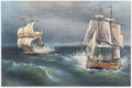 SKYSONIC Oil Paintings Sea Landscape Sailboat 500 Pcs of Irregular Puzzle in a Box, Printed with Colored Letters on Back to Reduce Difficulty, a Happy Time of Cooperation