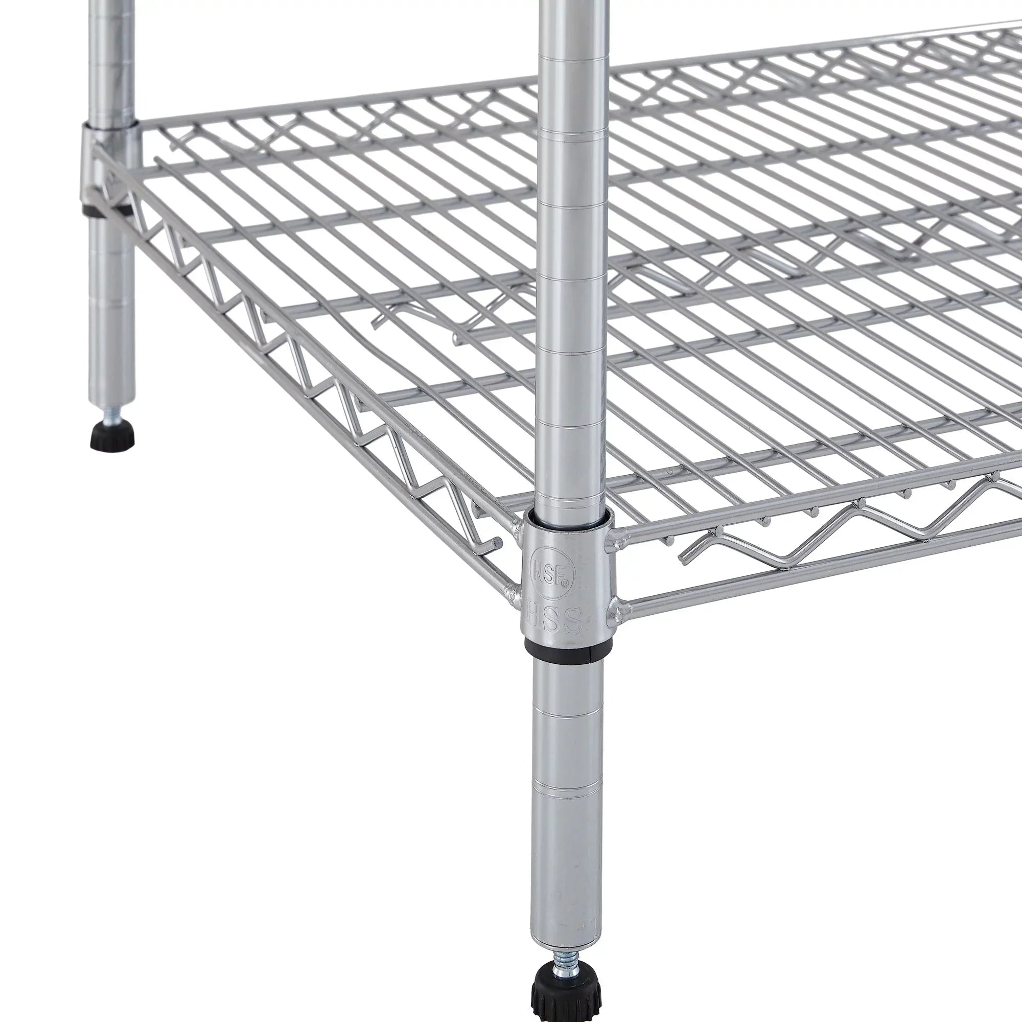 Hyper Tough Steel 4-Tier Storage Shelf Unit 72"H x 60"W x 24"D, 4000lb Total Capacity, Chrome