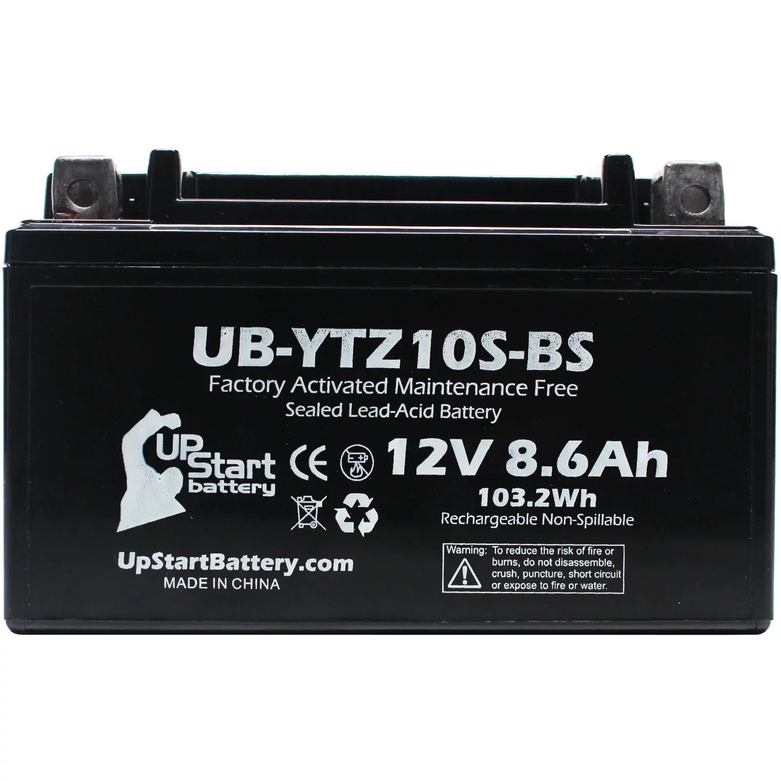 5-Pack UpStart Battery Replacement for 2010 Yamaha Maxam 250CC Factory Activated, Maintenance Free, Scooter Battery - 12V, 8.6Ah, UB-YTZ10S-BS
