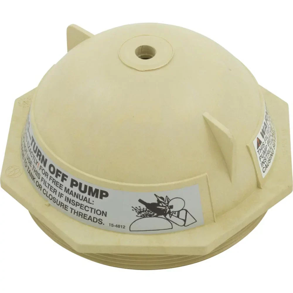 Pentair 154559 Pool and Spa Fiberglass 6-inch V Thread Closure Replacement, Sand