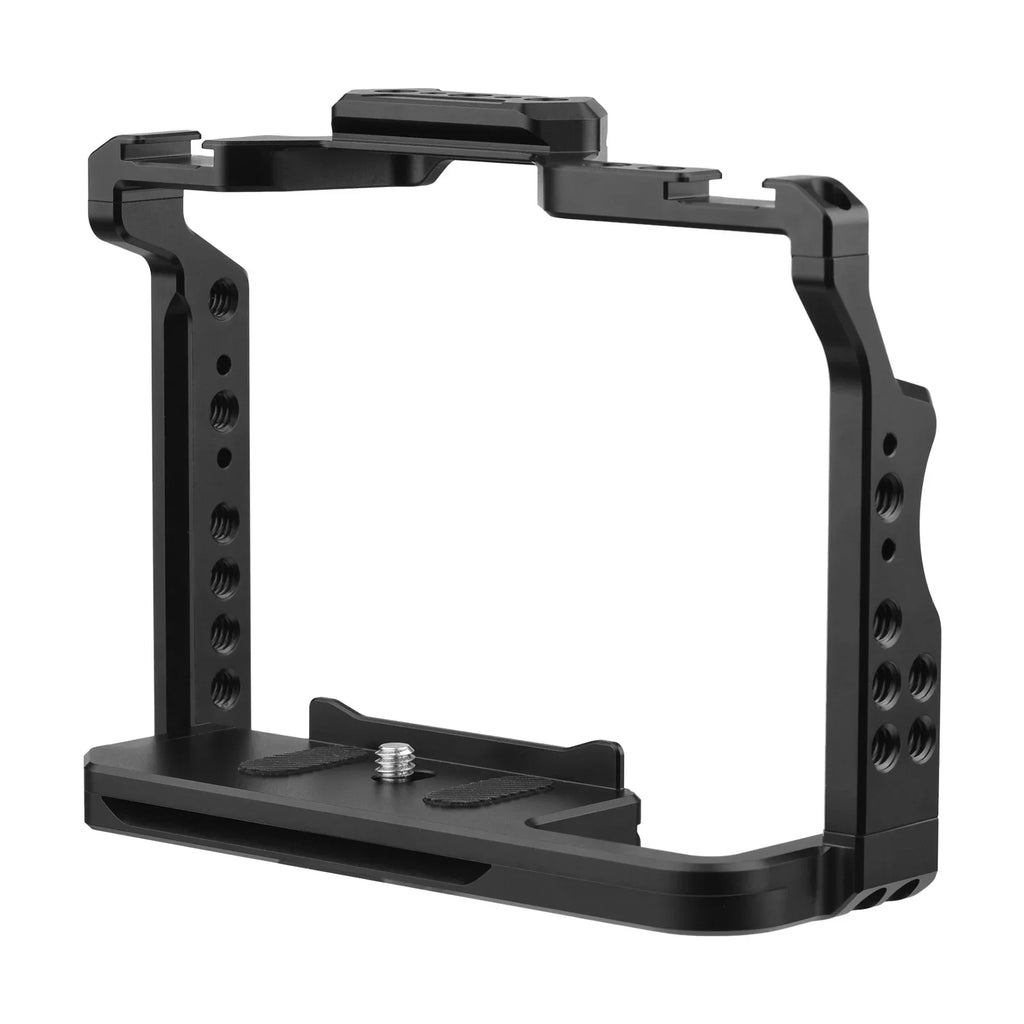 Camera Cage Aluminum Alloy Video Cage with Dual Cold Shoe Mounts Numerous 1/4 Inch Threads Replacement for Sony A7IV/ A7III/ A7II/ A7R III/ A7R II/ A7S II