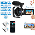 4K Camcorder Vlogging Camera for Youtube Ultra HD 48MP Video Camera with Microphone & Remote Control Wifi Digital Camera 3.0" IPS Touch Screen