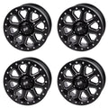 (4 Pack) 4/137 Tusk Uinta Beadlock Wheel 15X7 4.0 + 3.0 Milled/black For Can-Am Defender Hd10 Pro Xt 2020-2023
