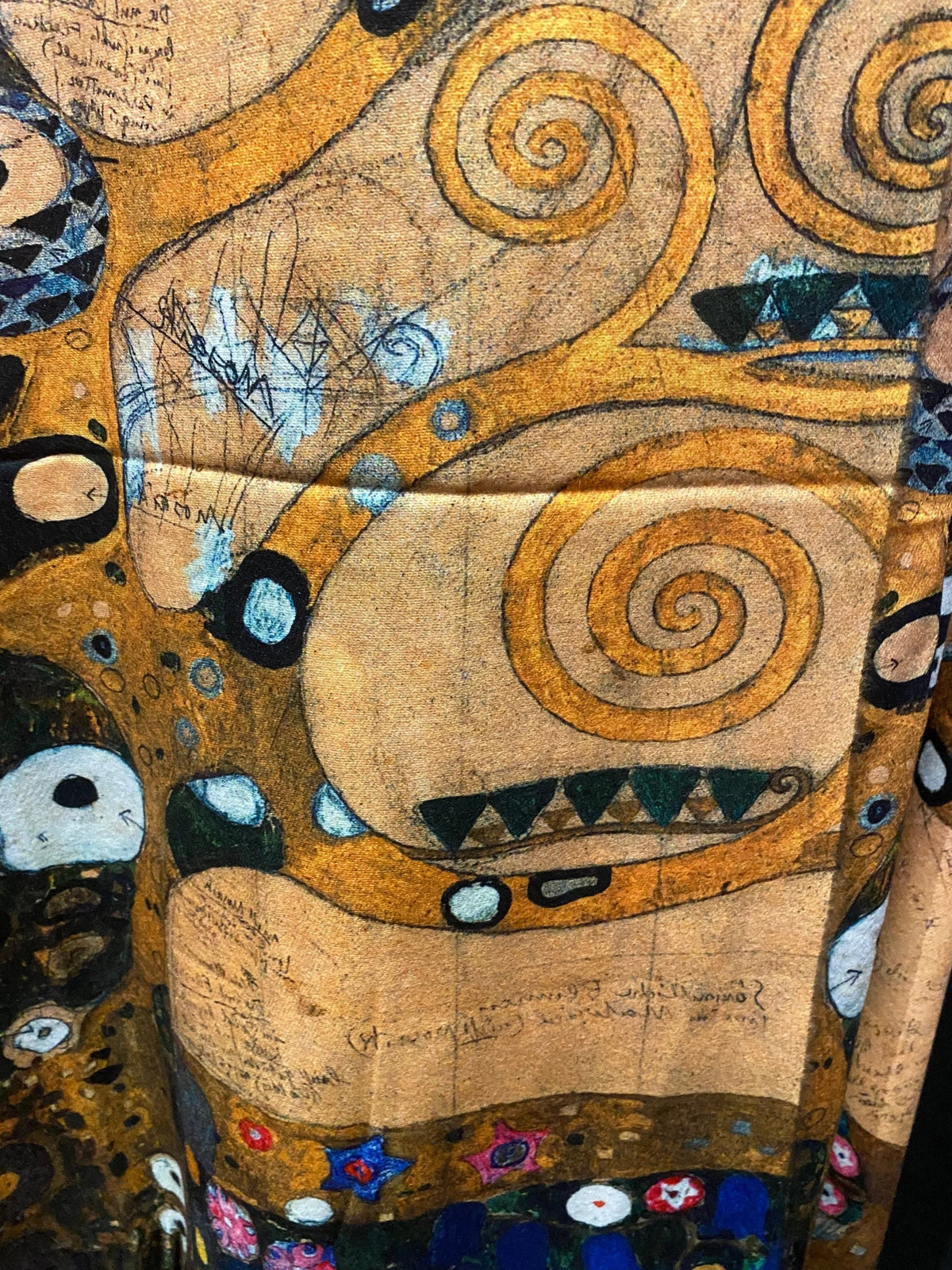 Vintage Orange impressionist Reversible Cashmere Pashmina Scarf Wrap