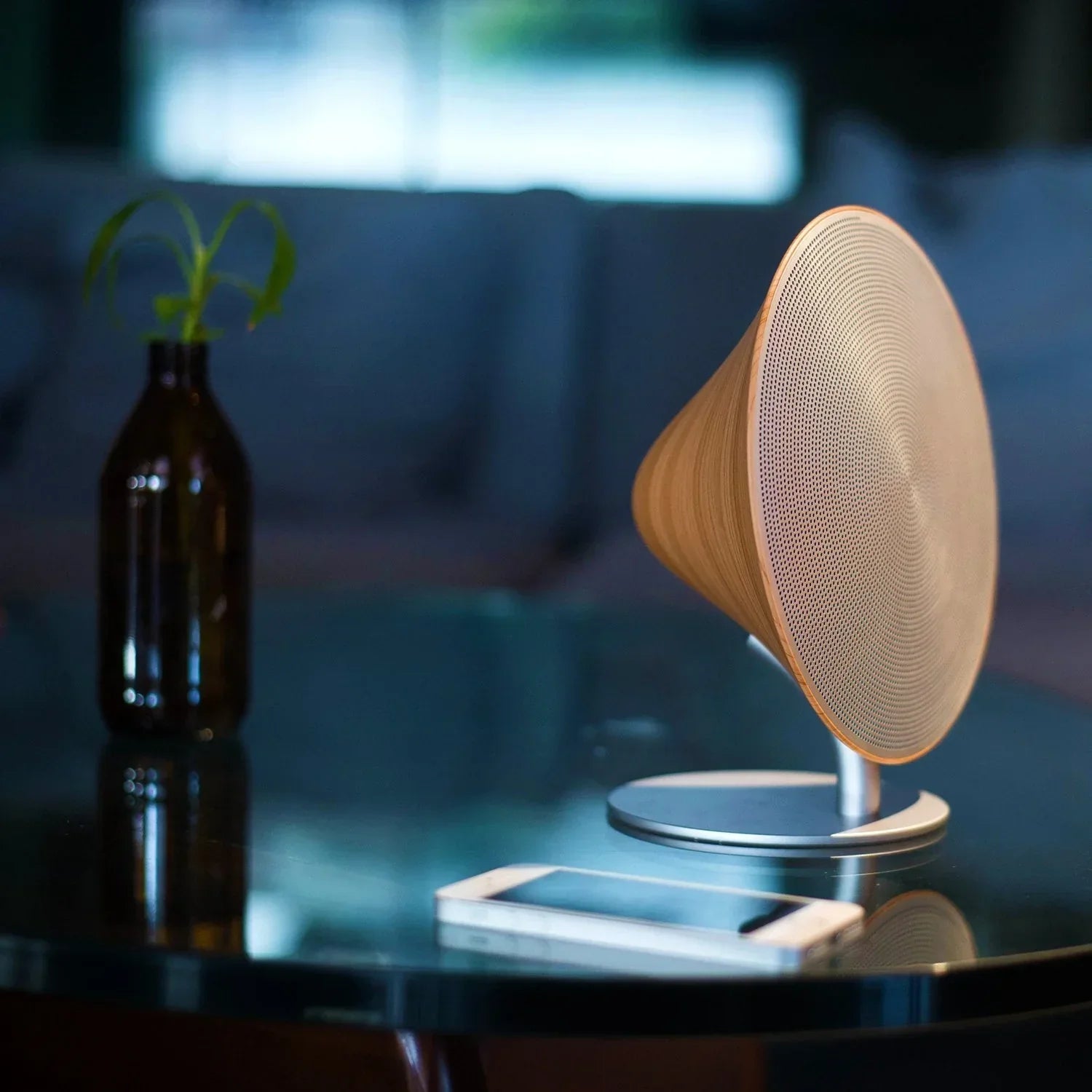 ENAPY 2 Channel Wireless Bluetooth Gramophone Wood Speaker with Touch Surface
