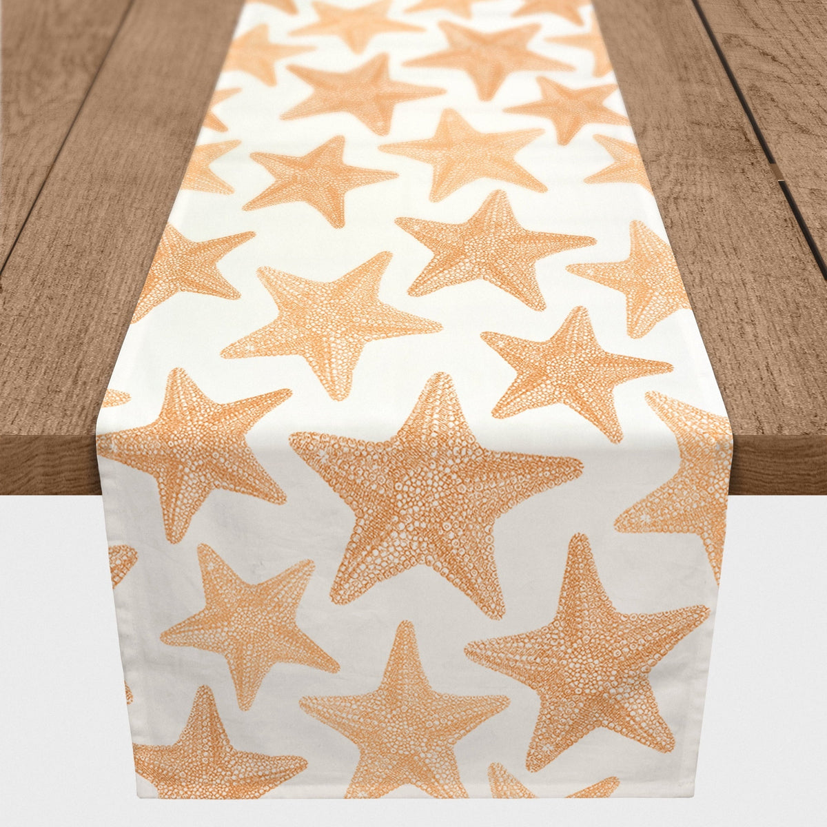 Creative Products Orange Sketched Starfish 16x90 Poly Twill Table Runner