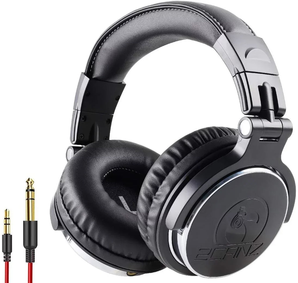 2CANZ Professional Over-Ear DJ Headphones, Black, 2ONE