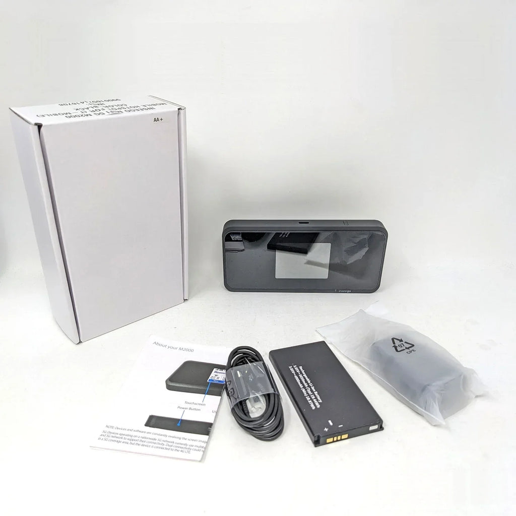 Pre-Owned Inseego MiFi M2000 5G and 4G LTE Hotspot WiFi 6 Technology For T-Mobile - Black (Like New)