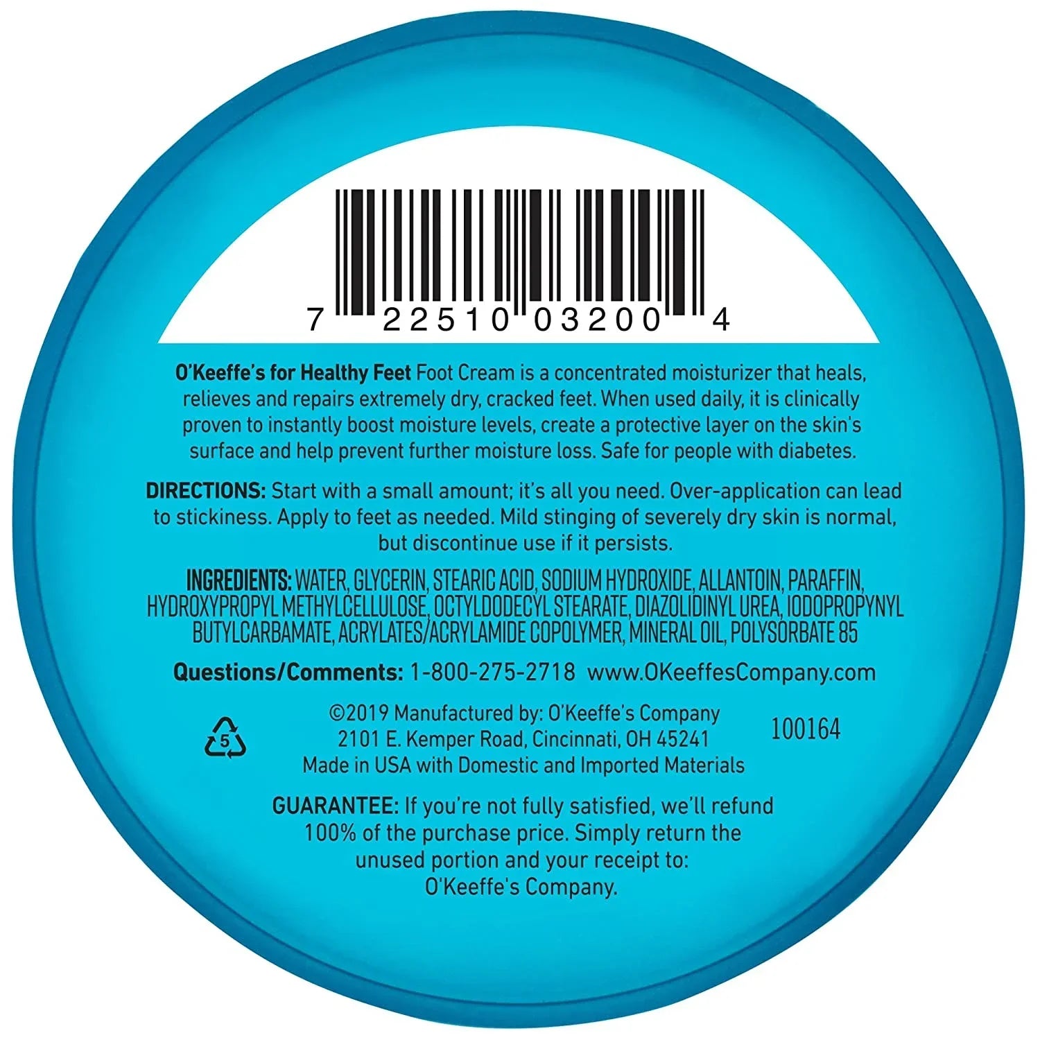 O'Keeffe's Healthy Feet Foot Cream, 3.2 ounce Jar