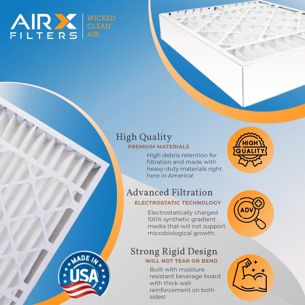 16x25x5 Air Filter MERV 11 Comparable to MPR 1000, MPR 1200 & FPR 7 Compatible with Skuttle #000-0448-001 DB-25-16 Premium USA Made 16x25x5 Furnace Filter 2 Pack by AIRX FILTERS WICKED CLEAN AIR.