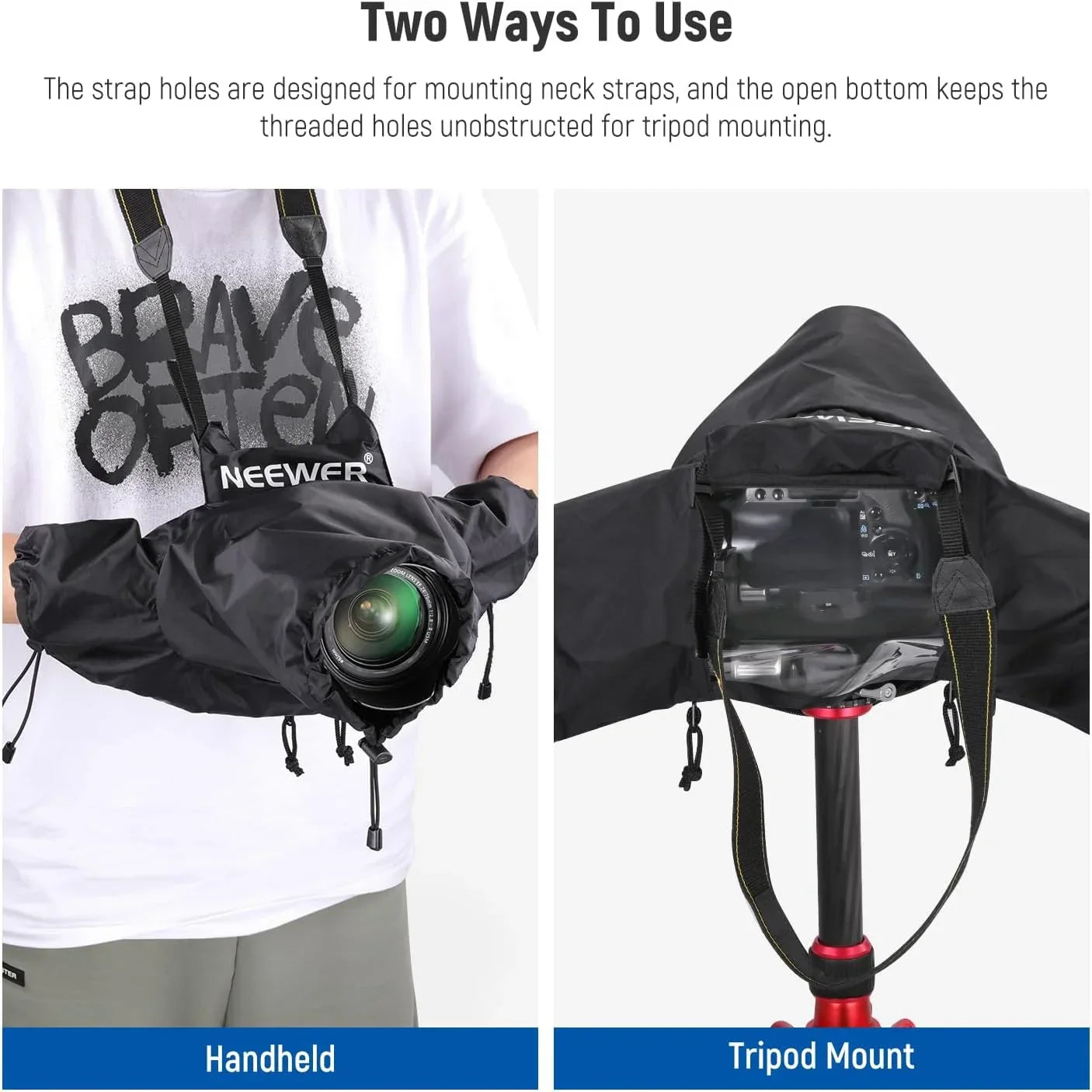 NEEWER Camera Rain Cover, Mini Size Durable Nylon Raincoat Compatible with Canon Sony Nikon DSLR Mirrorless Vlog Camera
