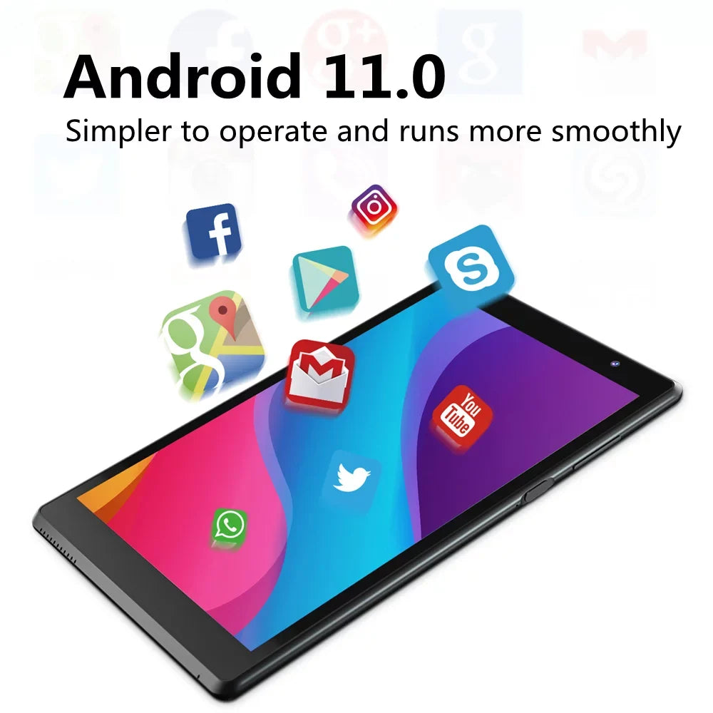 Tablet, 8 inch Android 11 Tablets RAM2GB+ROM32GB Quad Core Tablet, IPS Screen, 8.0 MP Camera, Wi-Fi, Bluetooth, GPS, FM Tablet PC Black