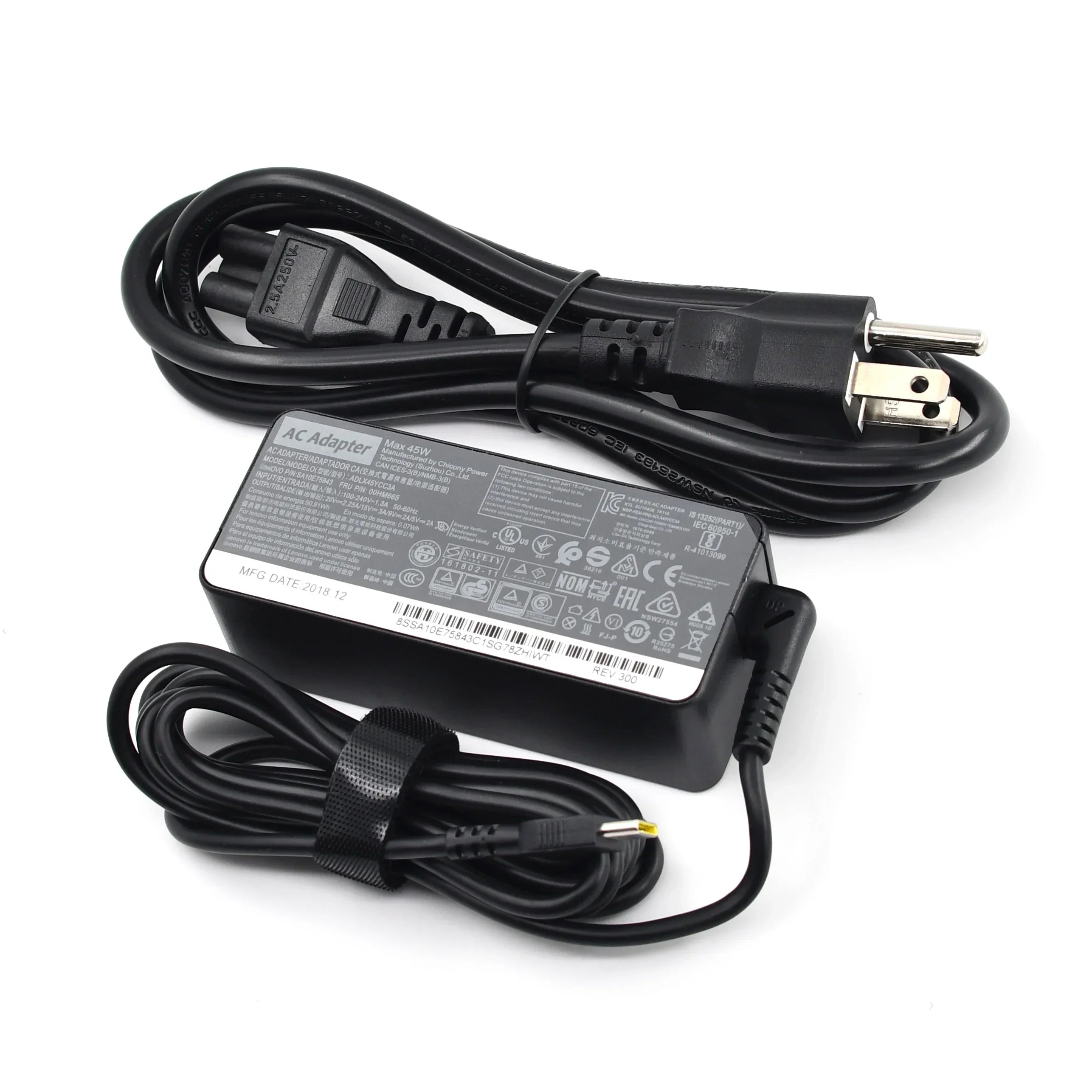 45W USB-C Power Adapter for Lenovo Yoga C630, Yoga 910-13, Yoga 720-13, Miix 630-12, IdeaPad 720s-13, Chromebook S330 and C330, GX20N20876