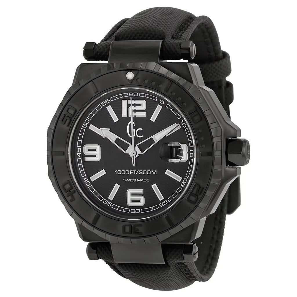 Guess GC-3 Collection Black Dial White Accent Mens Watch X79011G2S