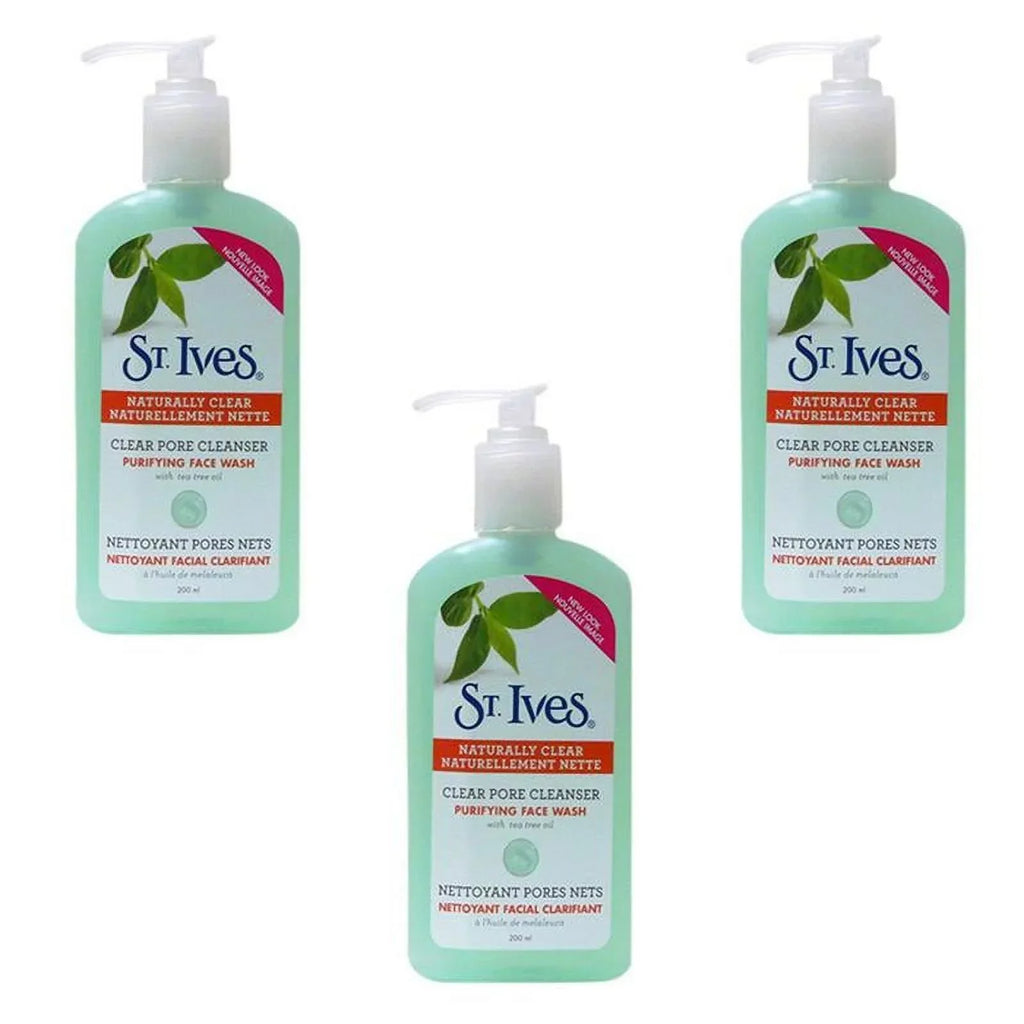 ST. Ives Clear Pore Cleanser Purifying Face Wash With Tea Tree Oil(200ml) pack of 3