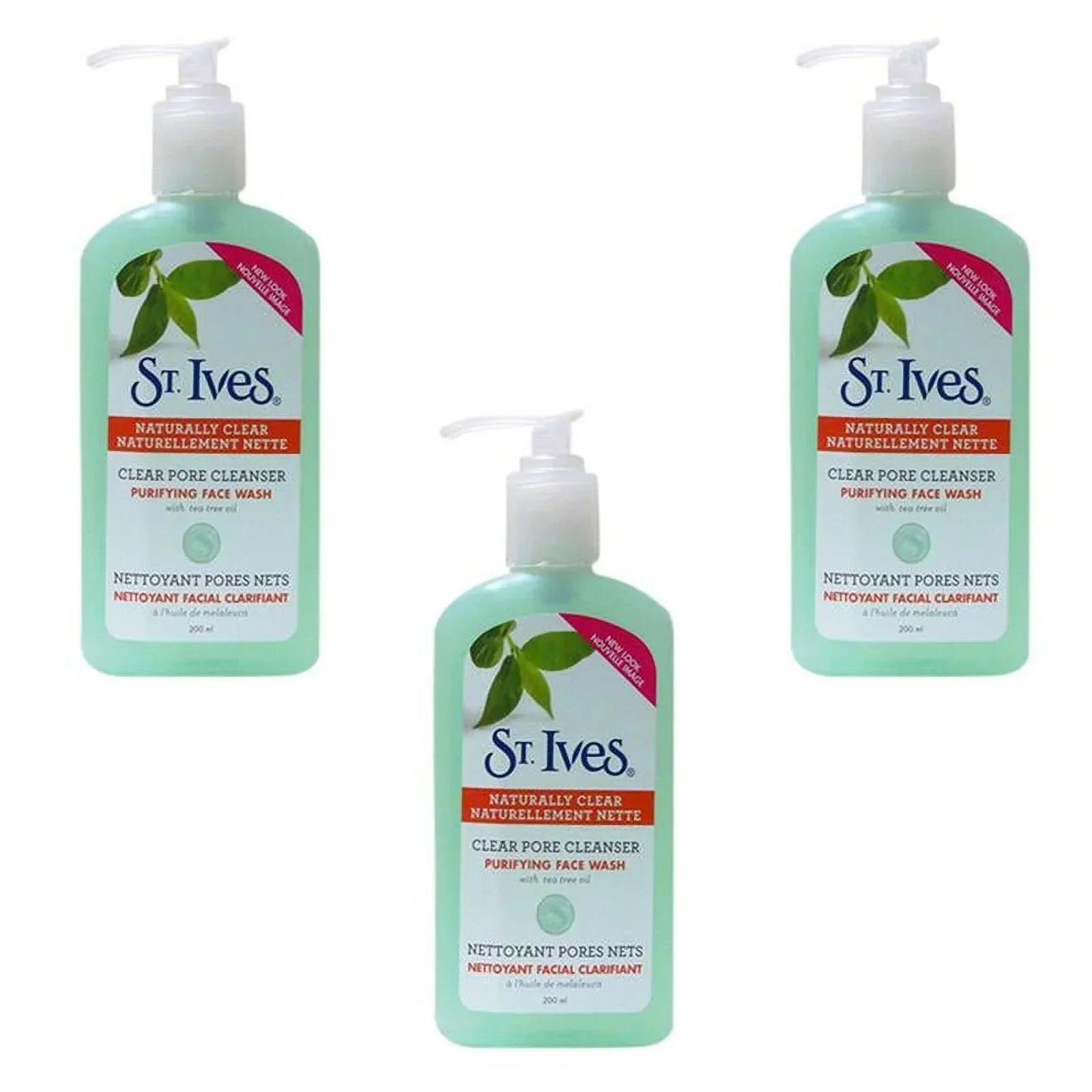 ST. Ives Clear Pore Cleanser Purifying Face Wash With Tea Tree Oil(200ml) pack of 3