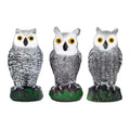 Scarecrow Fake Owl Decoys - Pest Repellent Garden Protectors - (small) (set of 3)