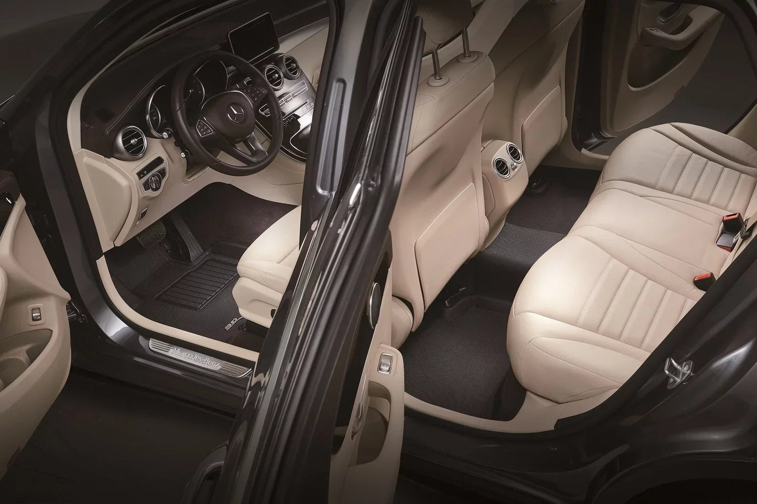 3D MAXpider KAGU Floor Mat (BLACK) compatible with MAZDA CX-9 2016-2023 - Full Set