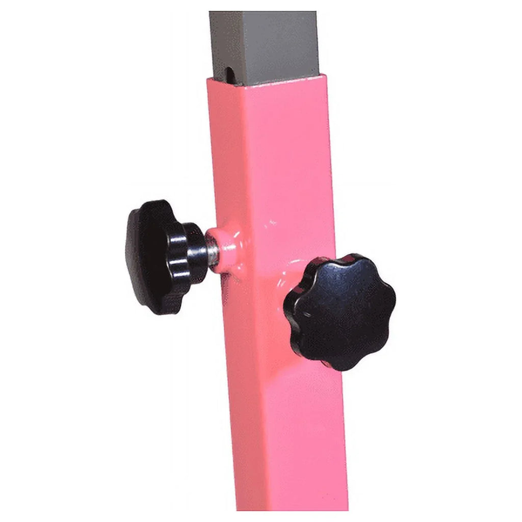 5 Star-TD Pink Gymnastic Kip Bar for Kids, Expandable 3-5 FT, Adjustable Height Horizontal Bar, Heavy Duty Curved Legs, Junior Training Equipment, Home Gymnastics, Strong and Durable