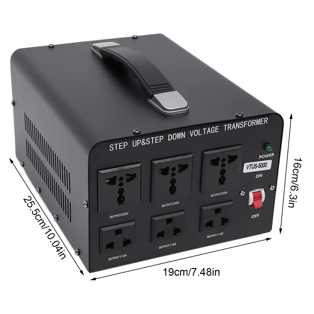 Loyalheartdy 5000 Watt Peak Voltage Converter Transformer Heavy Duty Step Up/Down Convert 110V to 220V / 220V to 110V Electric Power Voltage Converter