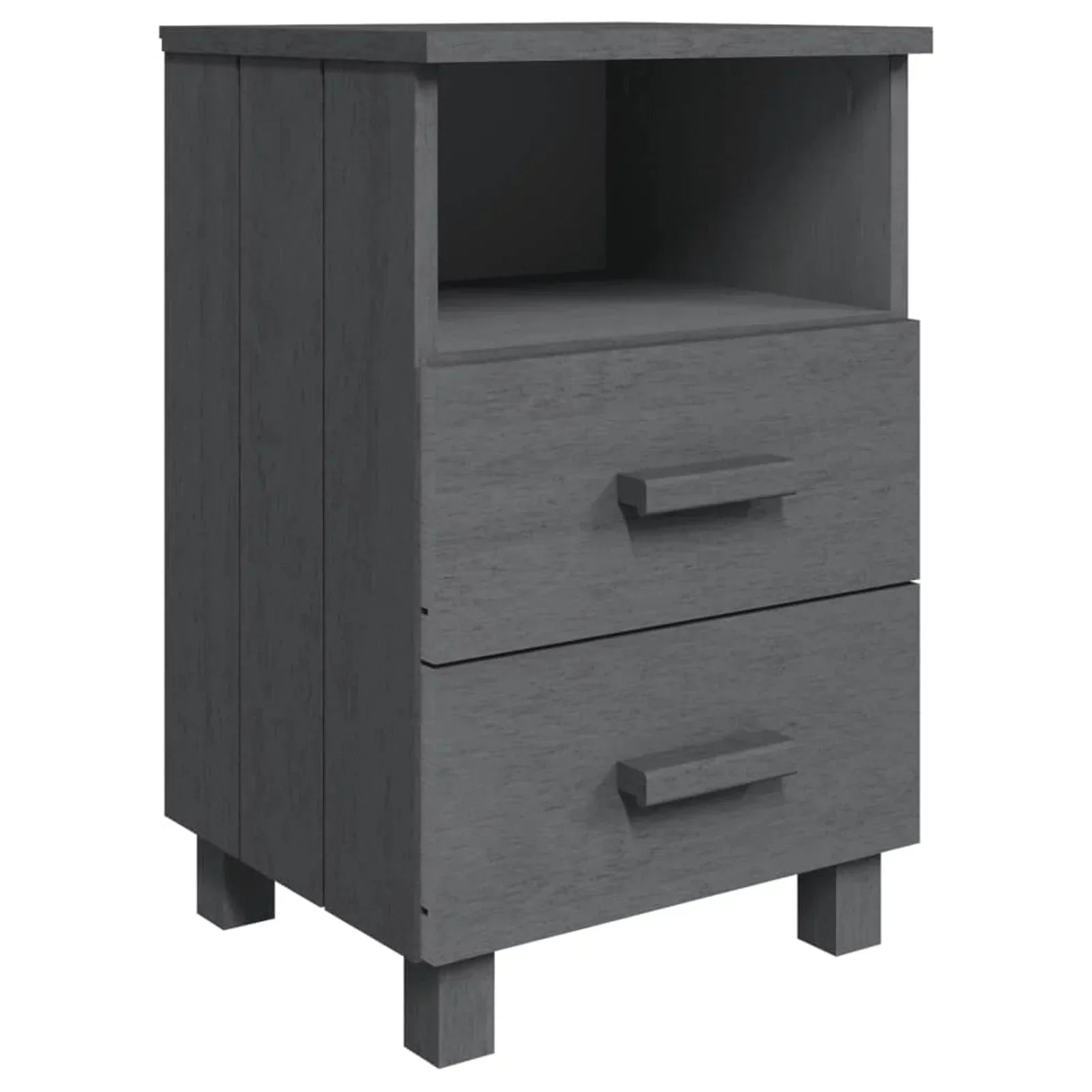 Irfora Bedside Cabinets HAMAR 2 pcs Dark Gray 15.7"x13.8"x24.4" Solid Wood