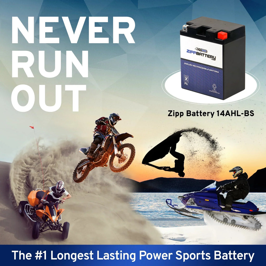Zipp Battery YTX14AHL-BS (14AHL-BS 12 Volt,12 Ah, 210 CCA) Motorcycle Battery for Suzuki 750cc Gsx-r750 1990