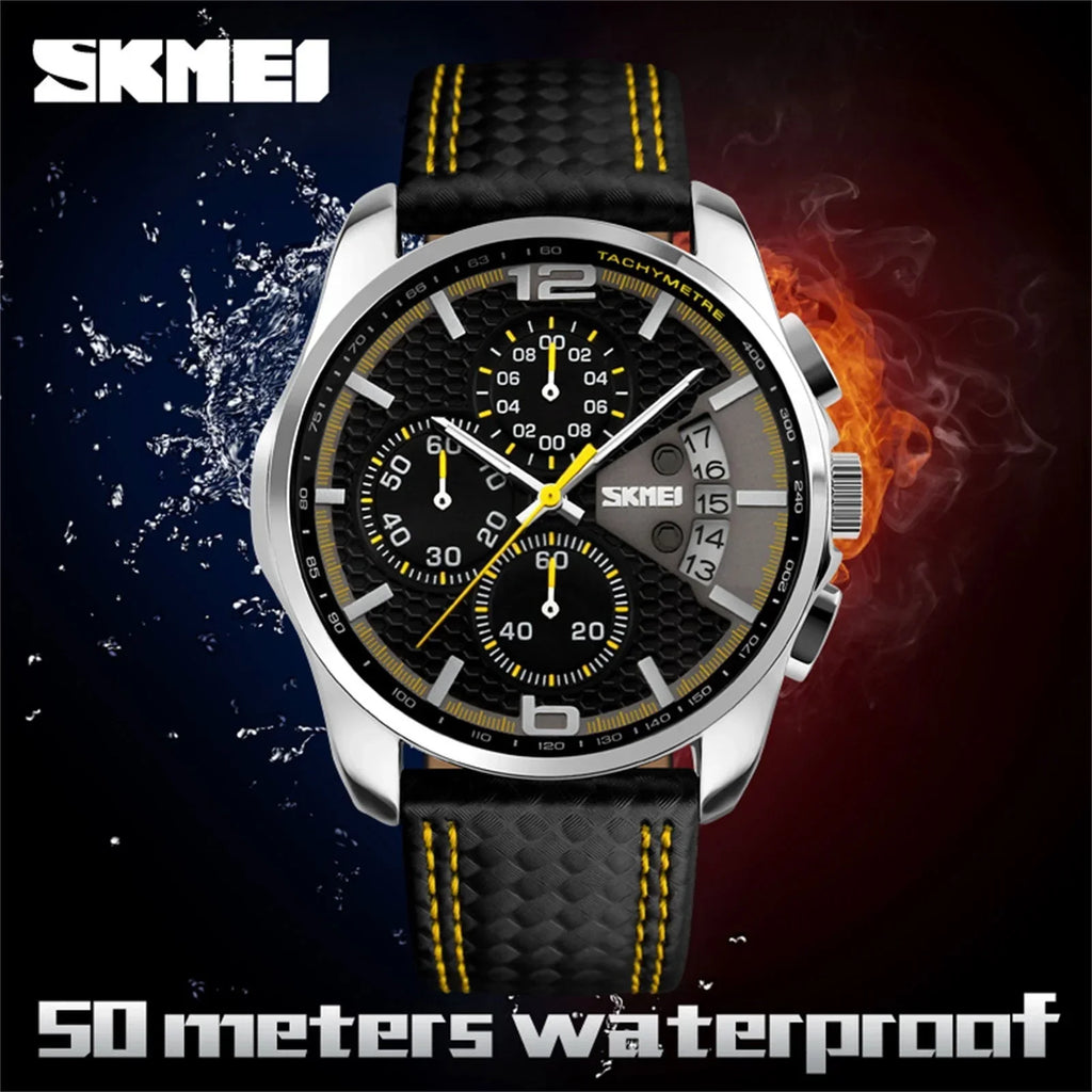 HLXD Men Watches Sports Large Big Face Luxury Waterproof Fashion Dress Casual Analog Quartz Chronograph Wrist Watch