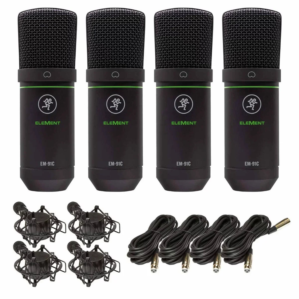 Mackie EM-91C EleMent Series Large-Diaphragm Condenser Microphones 4 Package