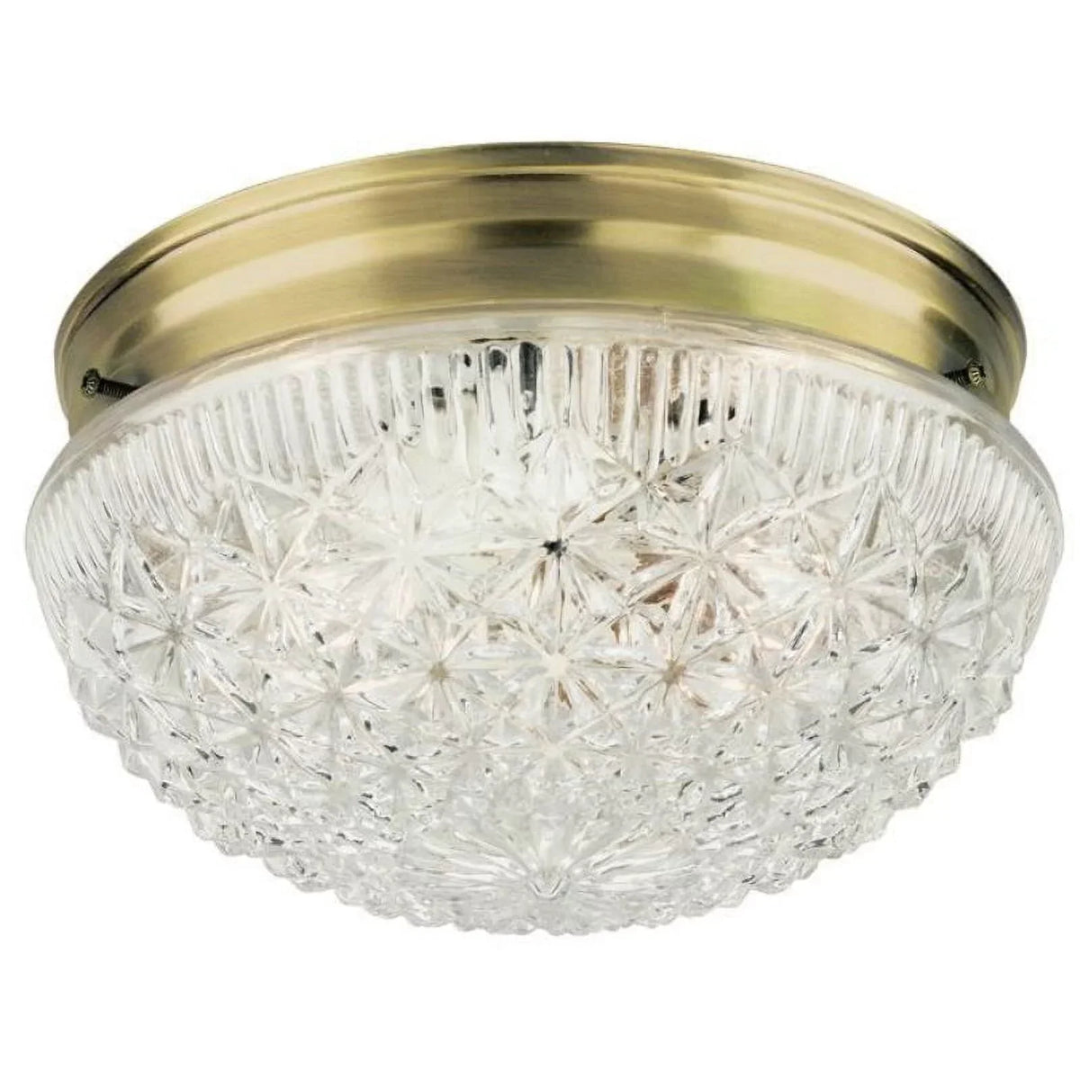 Westinghouse 66610 Two-Light Flush-Mount Interior Ceiling Fixture, Antique Brass, Each