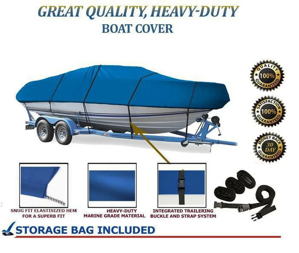BLUE, GREAT QUALITY BOAT COVER Compatible for LEGEND BOATS 16 XCALIBUR 2007-2014