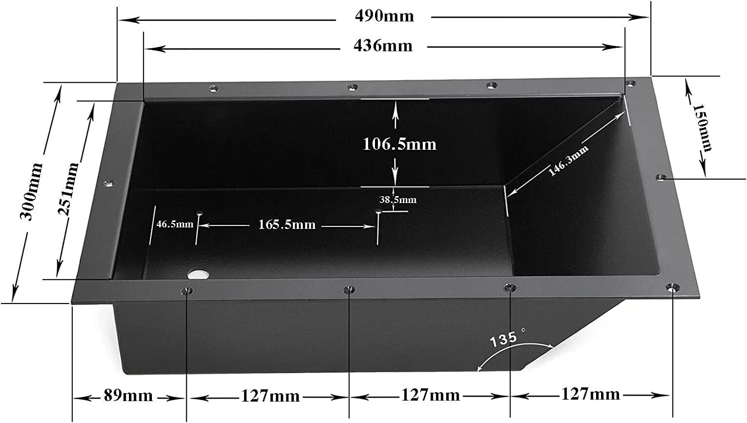 GHmarine Trolling Motor Tray Foot Pedal Pan for Minn Kota Fishing Boat Motor 100RTMP Aluminum and Recessed