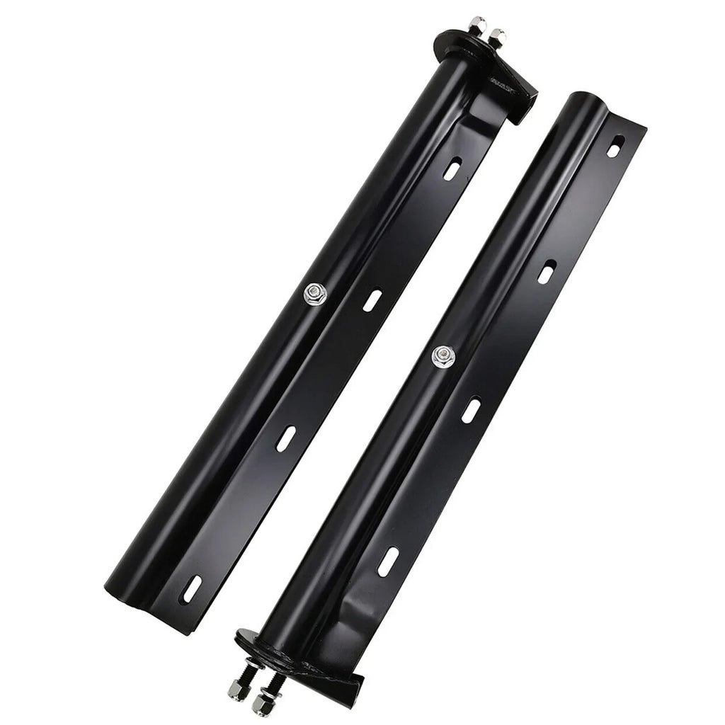 POWERWORKS Black Straight Spring Loaded Mud Flap Hanger Bracket Mudflap Holder Set 1-1/8" Bolt Spacing 30" Length for Semi Trucks