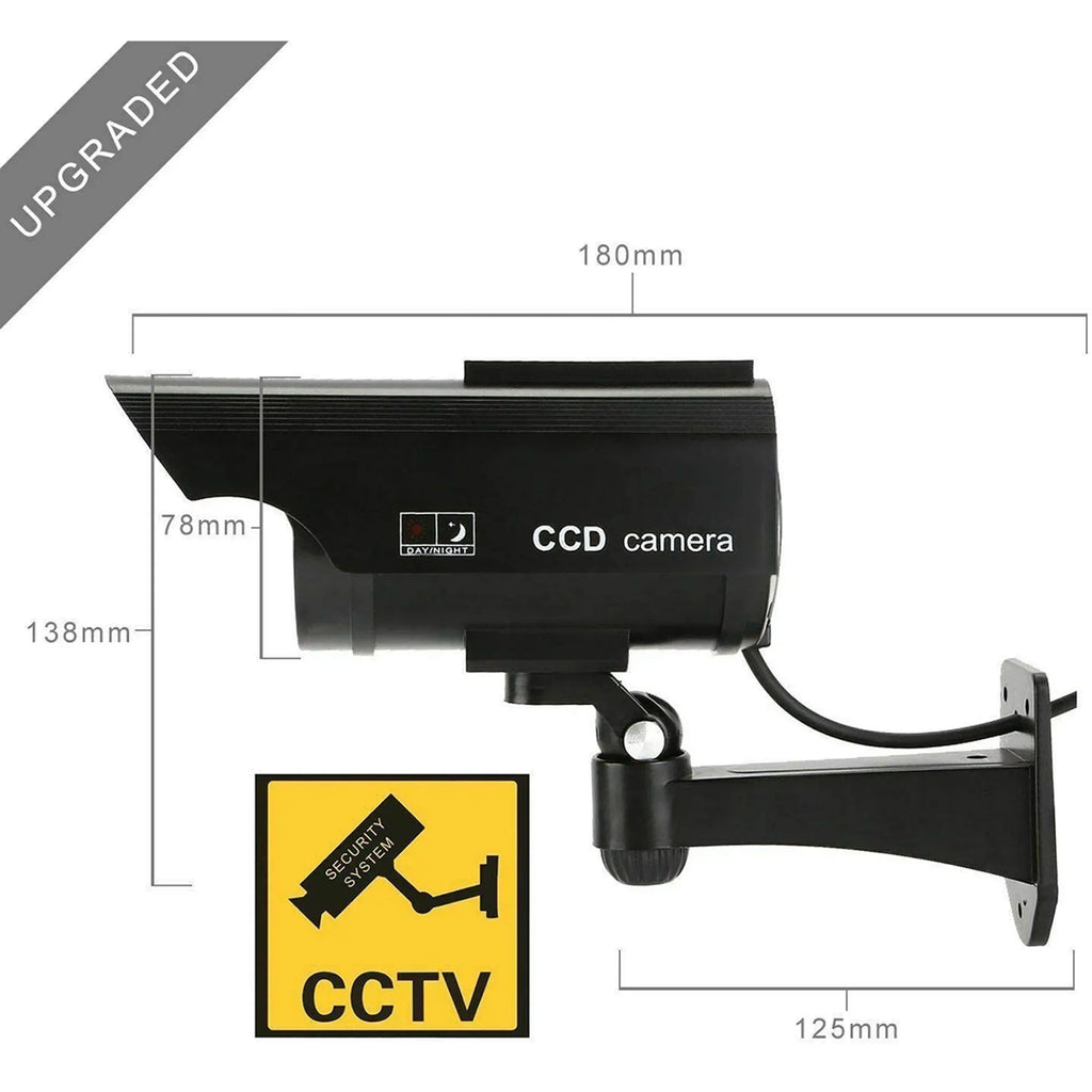 Solar Power Simulation Monitor, Wall Mounted 360 Degree Rotation Fake Camera for Indoor, Outdoor
