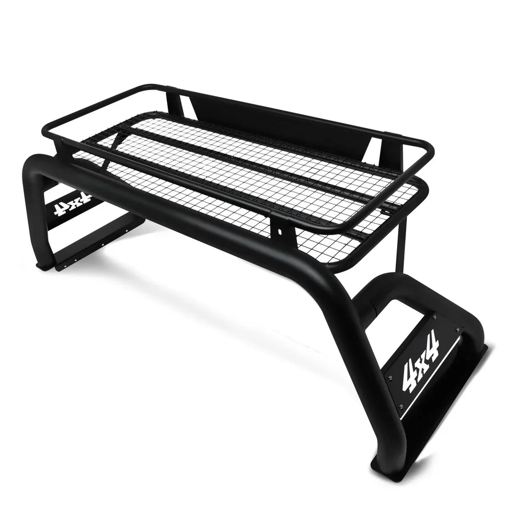 DNA Motoring TCRB-001 For 2007 to 2018 Toyota Tundra Styleside Truck Bed Heavy Duty Aluminum Roll Bar + Roof Cargo Rack Bracket Carrier 08 09 10 11 12 13 14 15 16 17