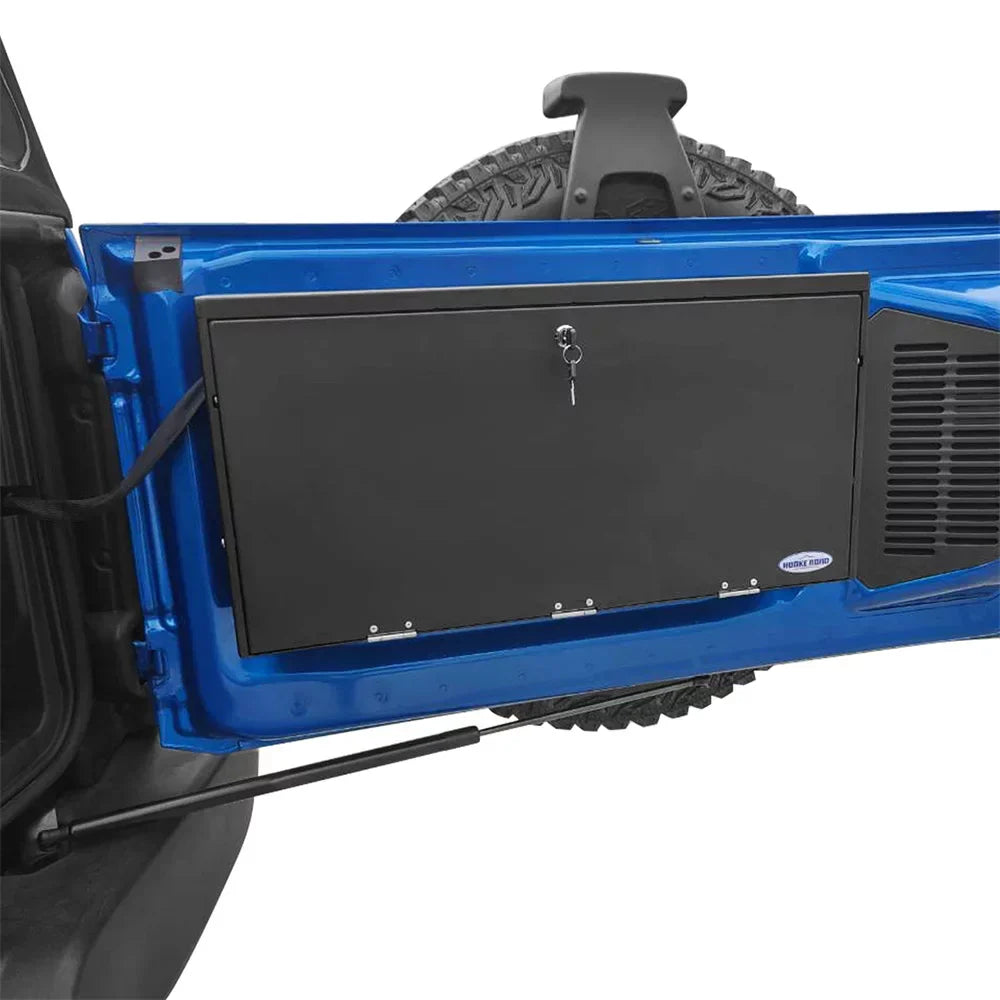 Hooke Road Fit 2021-2023 Ford Bronco Folding Tailgate Table Lockable Steel Storage Box Black