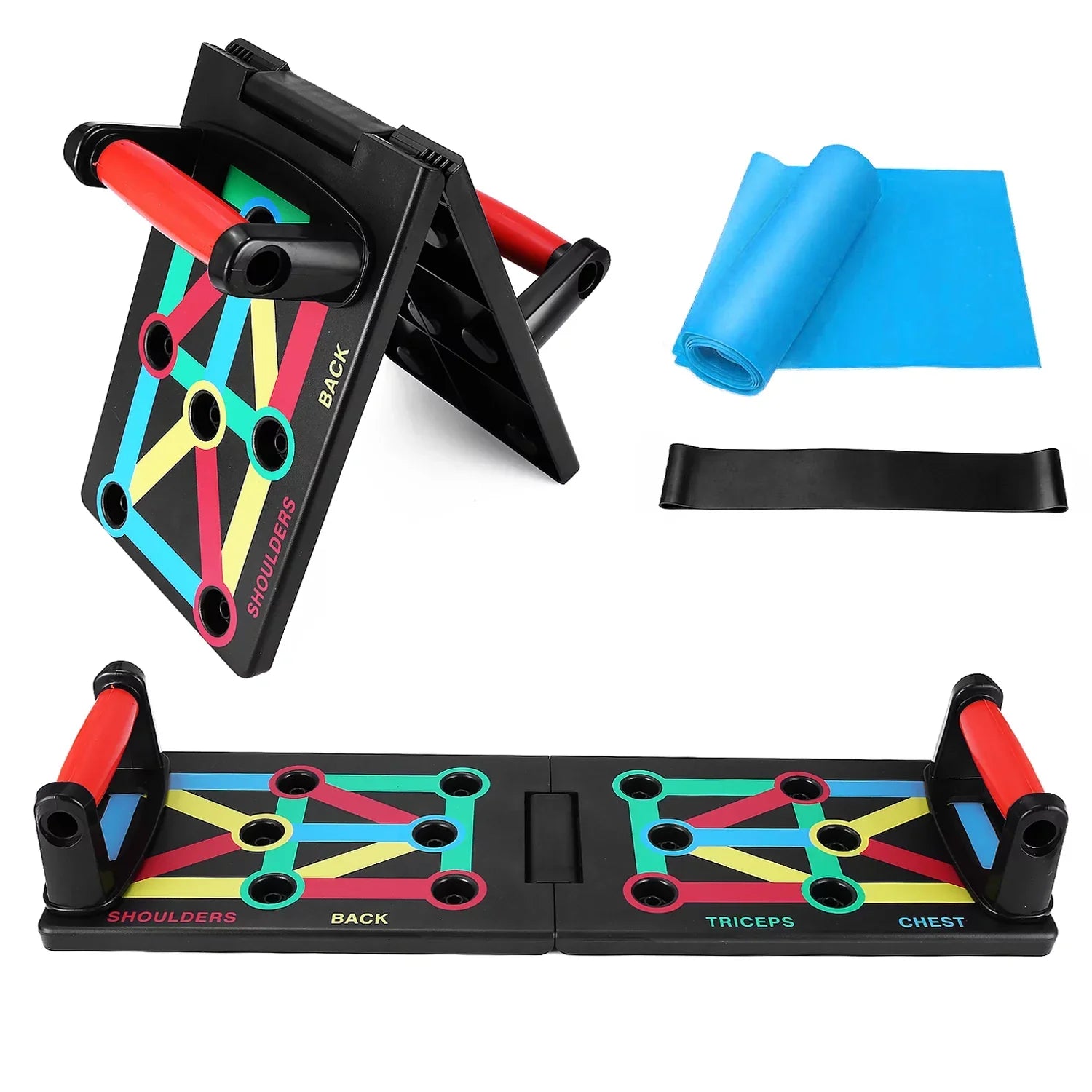 TOMSHOO Foldable Push-Board, Portable and Space-Saving Exercise Equipment, Strengthen Arms, Chest, and Shoulders, Suitable for All Fitness Levels