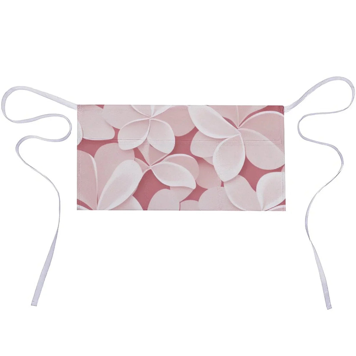 Pink Petal Half Body Apron Women's Polyester Material Durable and Fashionable Cooking with Pocket