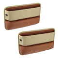 2pcs Car Seat Gap Filler Multi-function Car Seat Organizer Console Side Pocket Storage Box Beige Brown