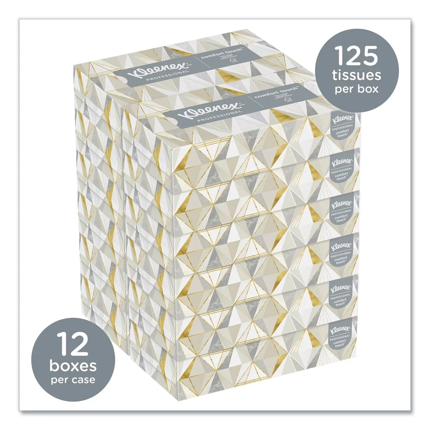 Kleenex® White Facial Tissue, 2-ply, 125 Sheets/box, 12 Boxes/carton