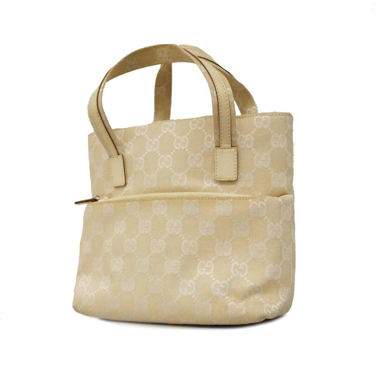 Pre-Owned Gucci Handbag GG Canvas 002 1079 Leather Ivory Women's (Good)