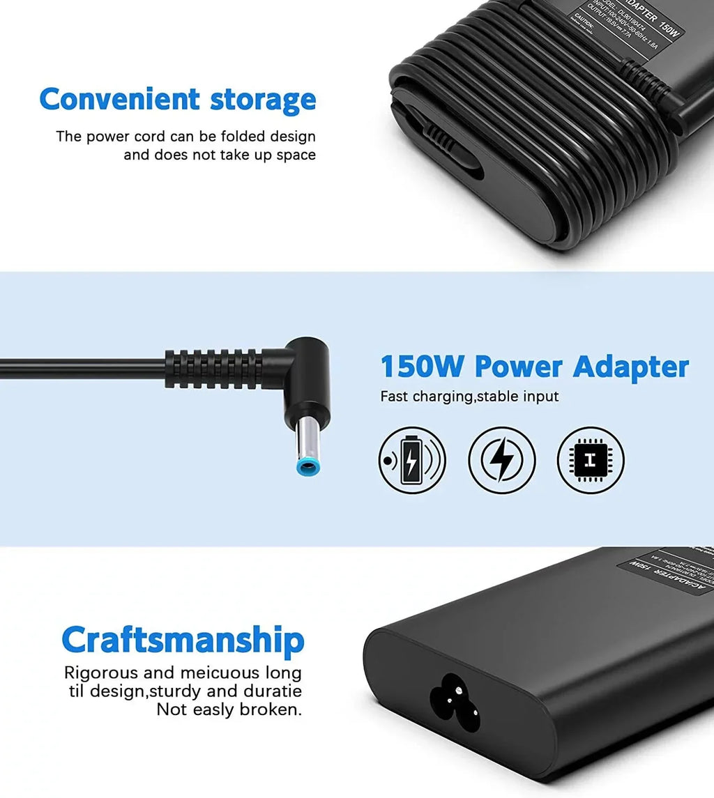 JLLOM 150W Laptop Charger for HP Zbook 15 G3 G4 G5 G6 AC Adapter Power Supply 4.5*3mm
