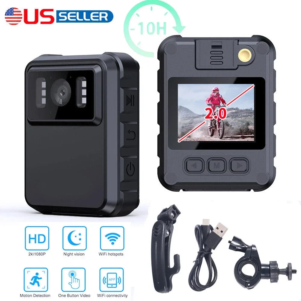 JahyShow Night Vision Body Camera - Mini Camcorder with 1080P Audio Video DVR and WiFi Connectivity