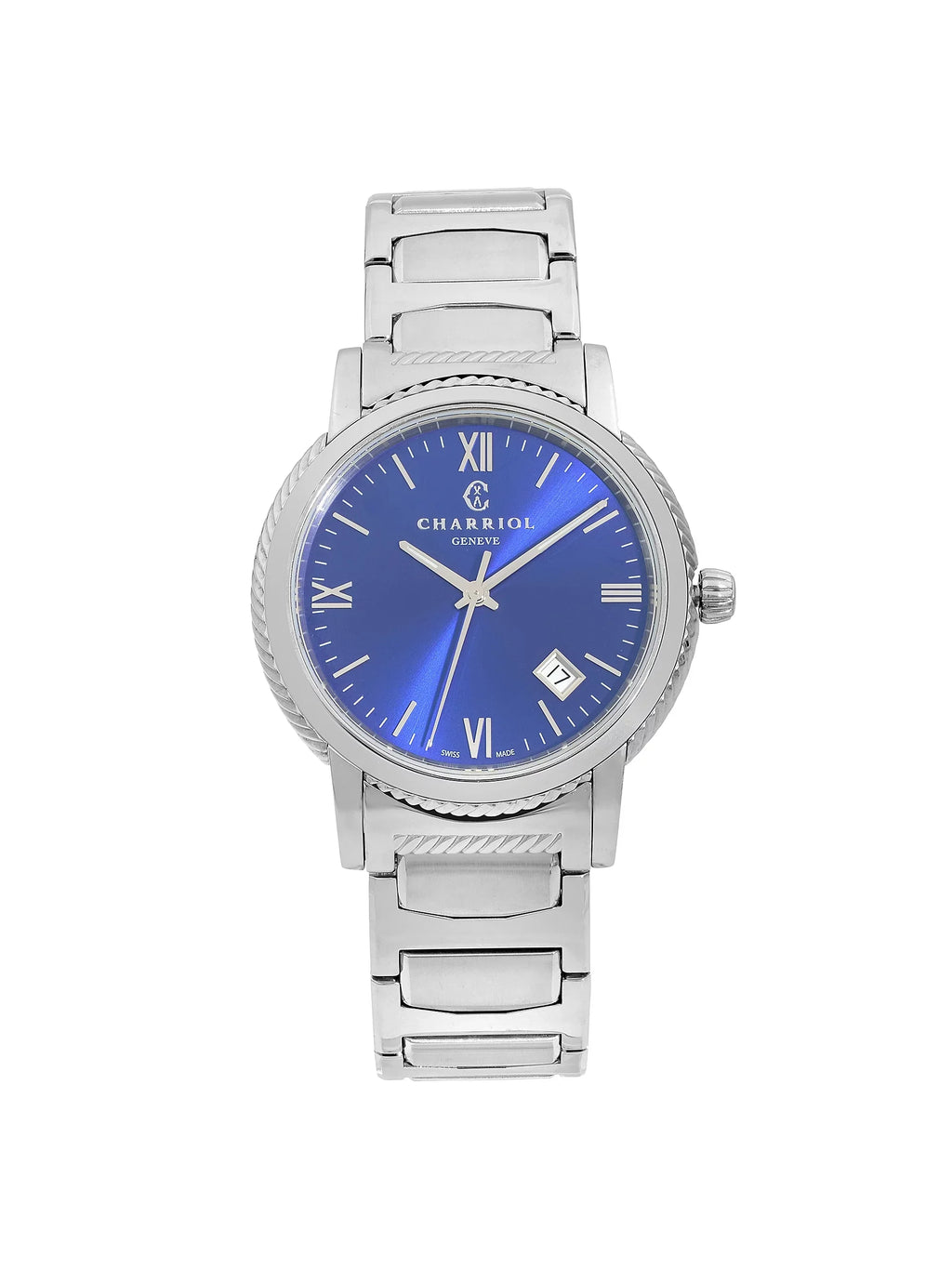Charriol Parisii 40mm Stainless Steel Blue Dial Quartz Mens Watch P40S2.930.002