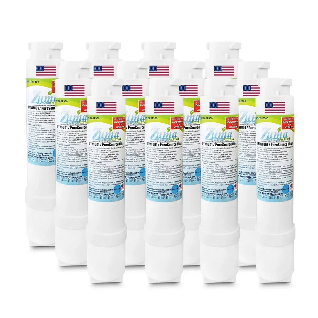 ZUMA Brand , Water and Ice Filter , Compatible with FPBS2777RF4 - 12 Pack - Made in U.S.A.